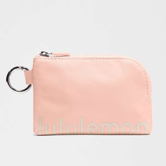 NWT Lululemon Clippable Card Pouch - Flush Pink / White Opal - Picture 1 of 5